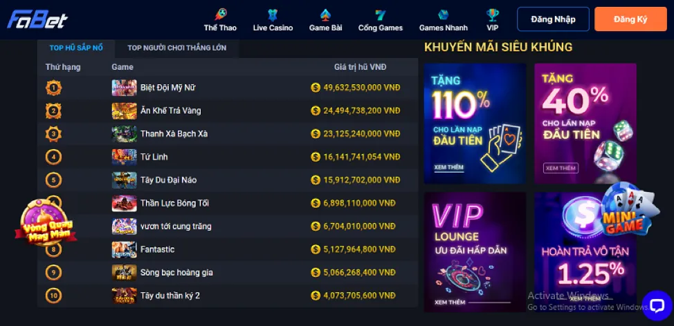 Khuyến mãi thể thao bz66 game